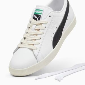 PUMA // super soft white leather with black detail vikky sneakers